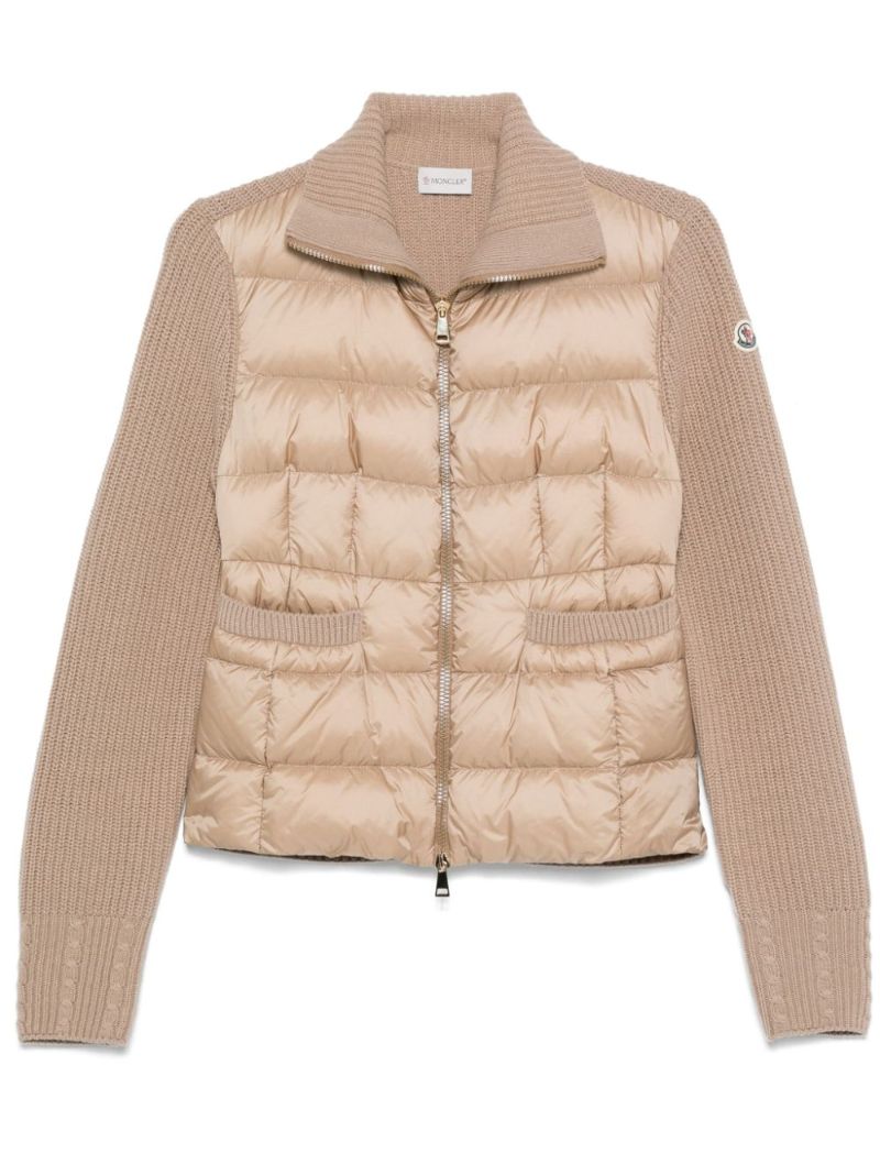 Padded Wool Zip-up Cardigan