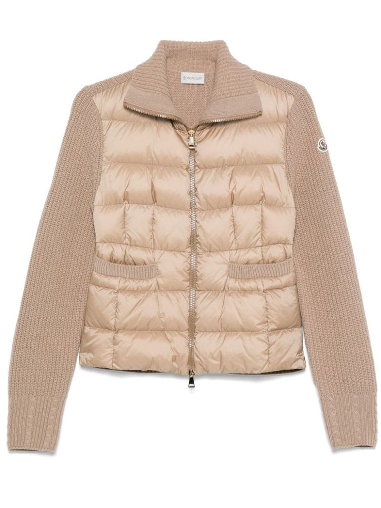 Padded Wool Zip-up Cardigan