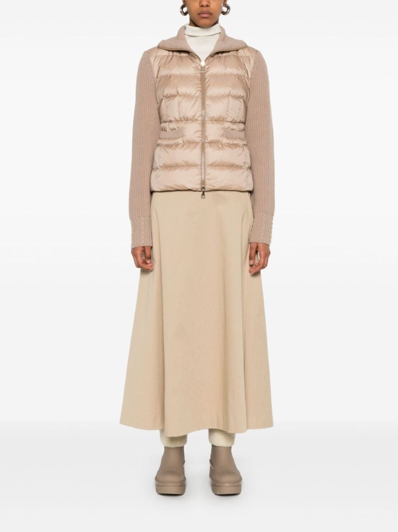 Padded Wool Zip-up Cardigan