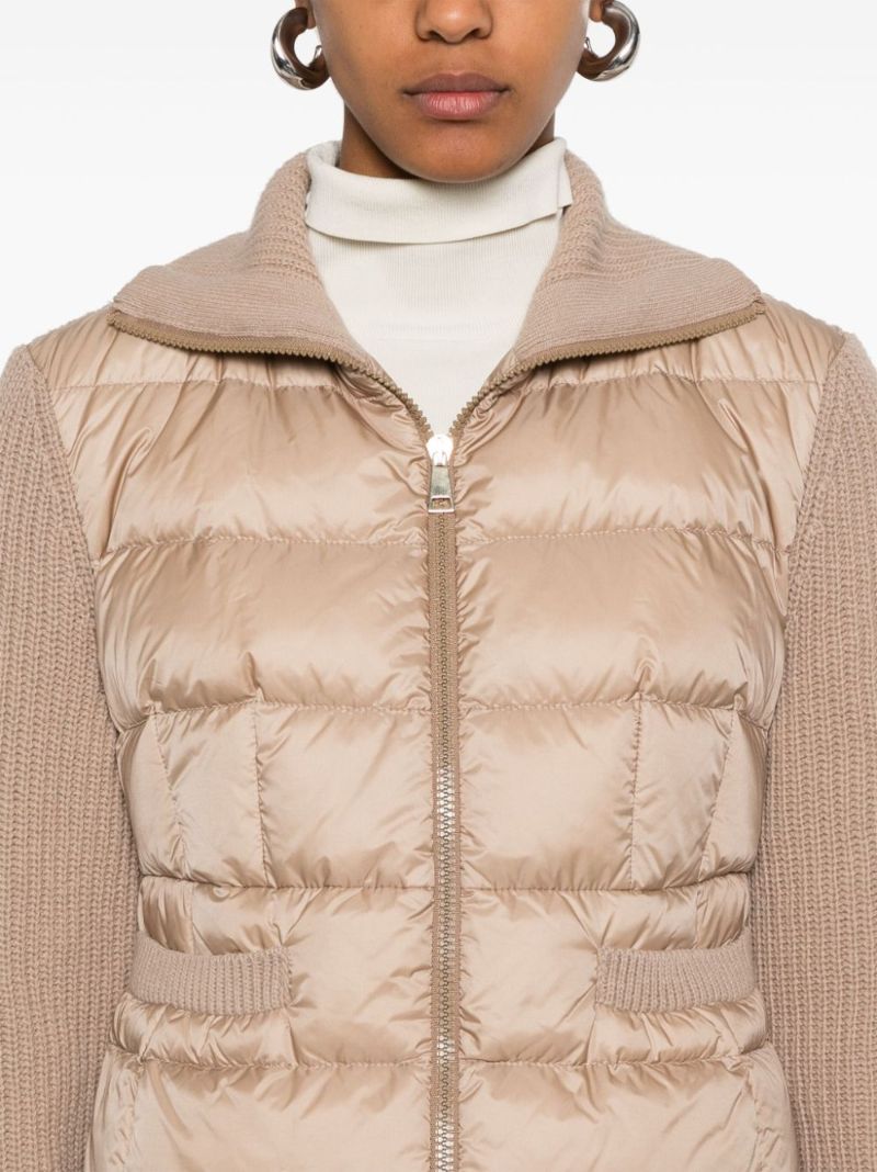 Padded Wool Zip-up Cardigan