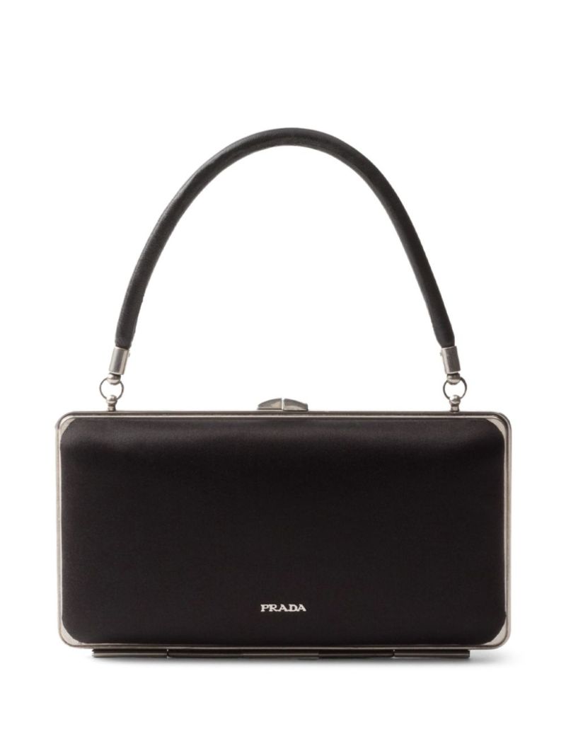 Black Bead-embellished Clutch Bag