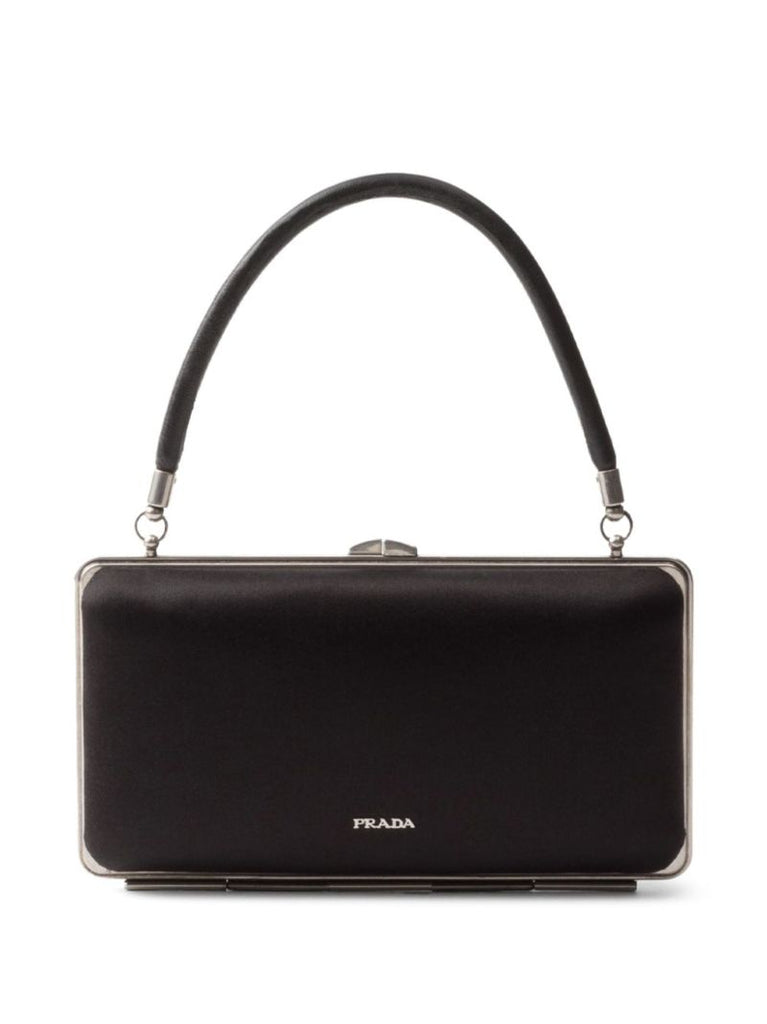 Black Bead-embellished Clutch Bag