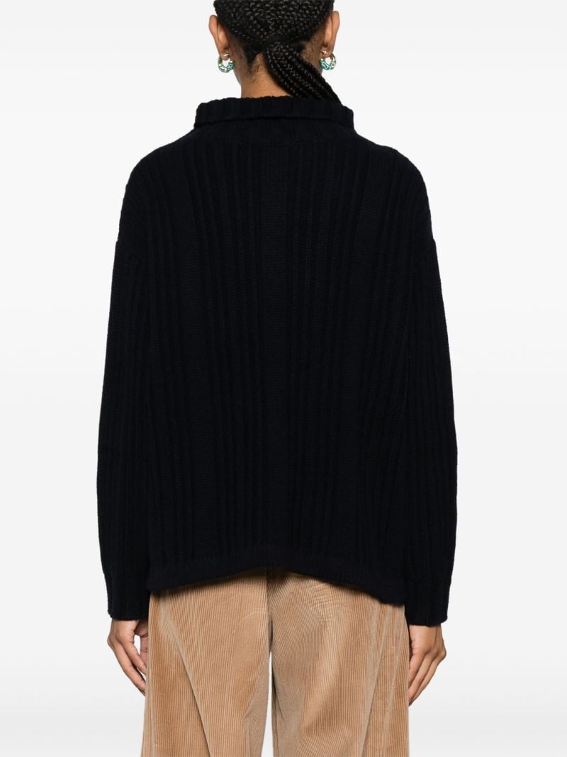 Rib-knit Roll-neck Sweater