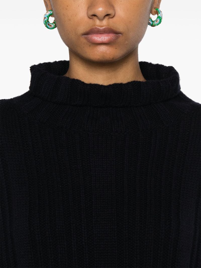 Rib-knit Roll-neck Sweater