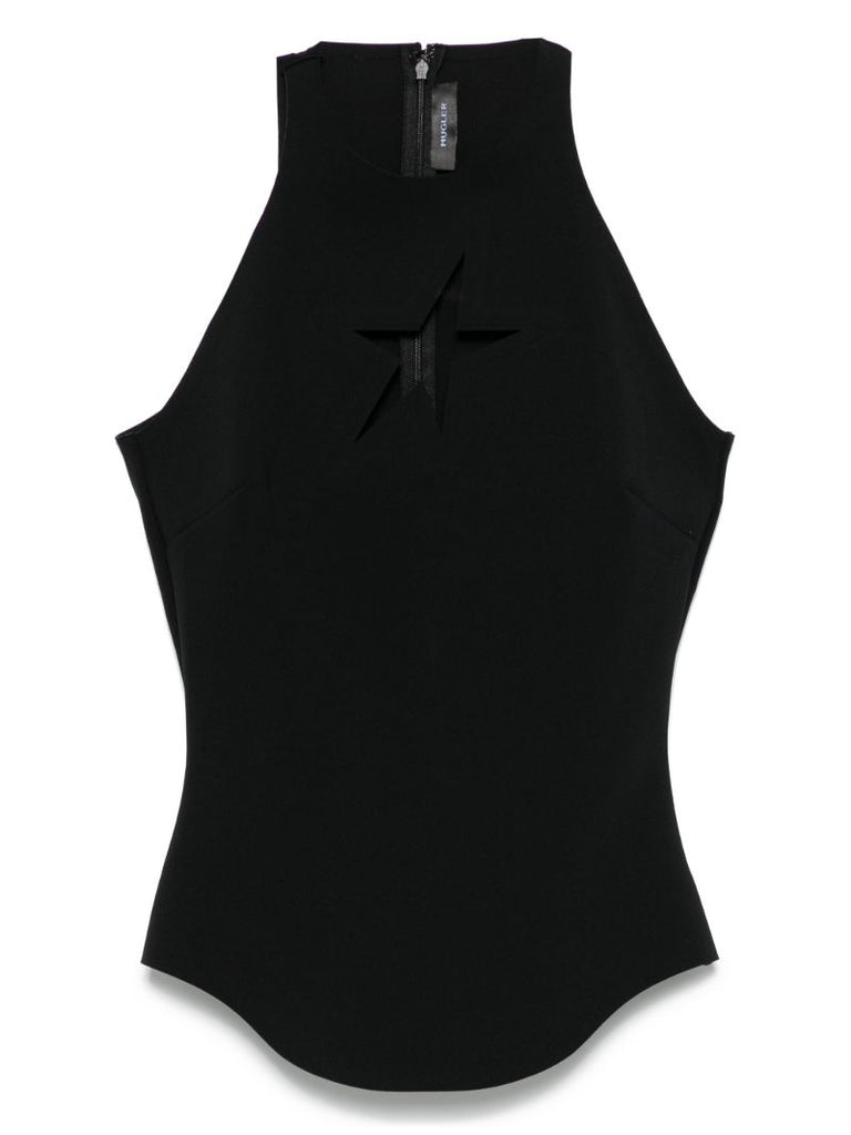Black Halterneck Cut-out Top