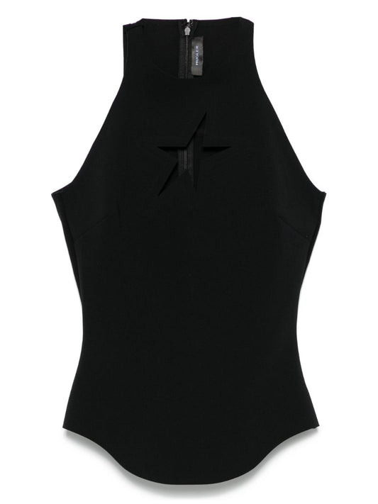 Black Halterneck Cut-out Top