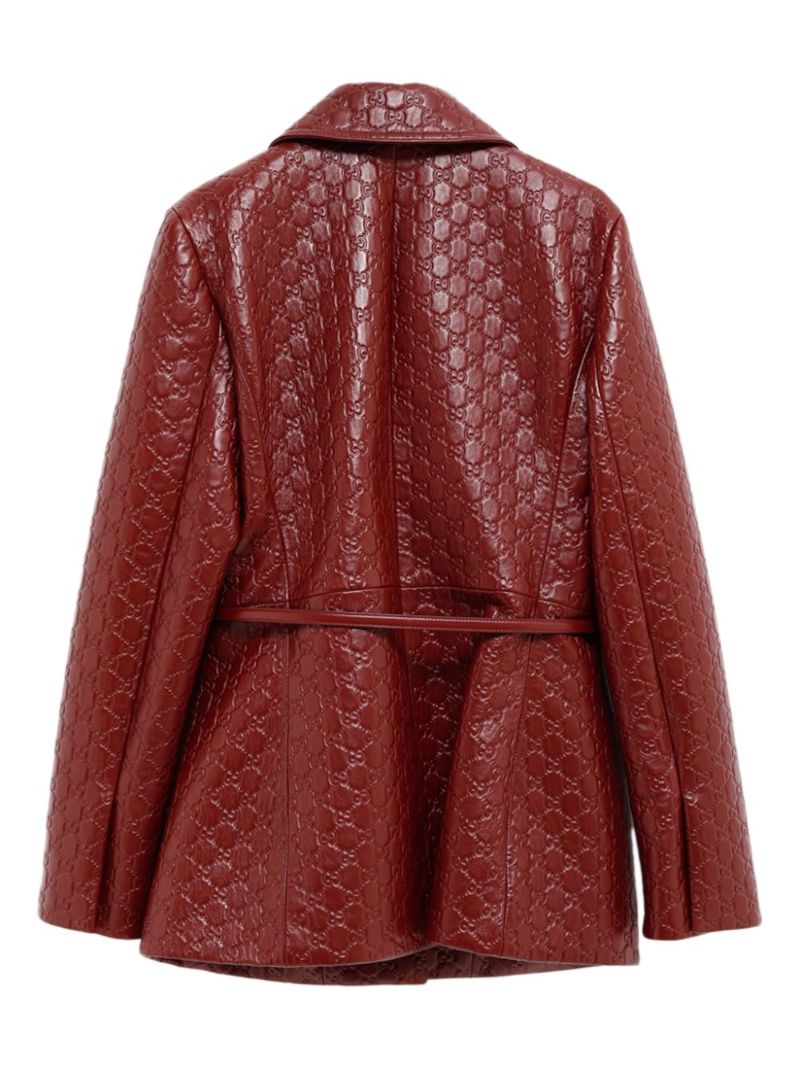 Gg-embossed Leather Jacket