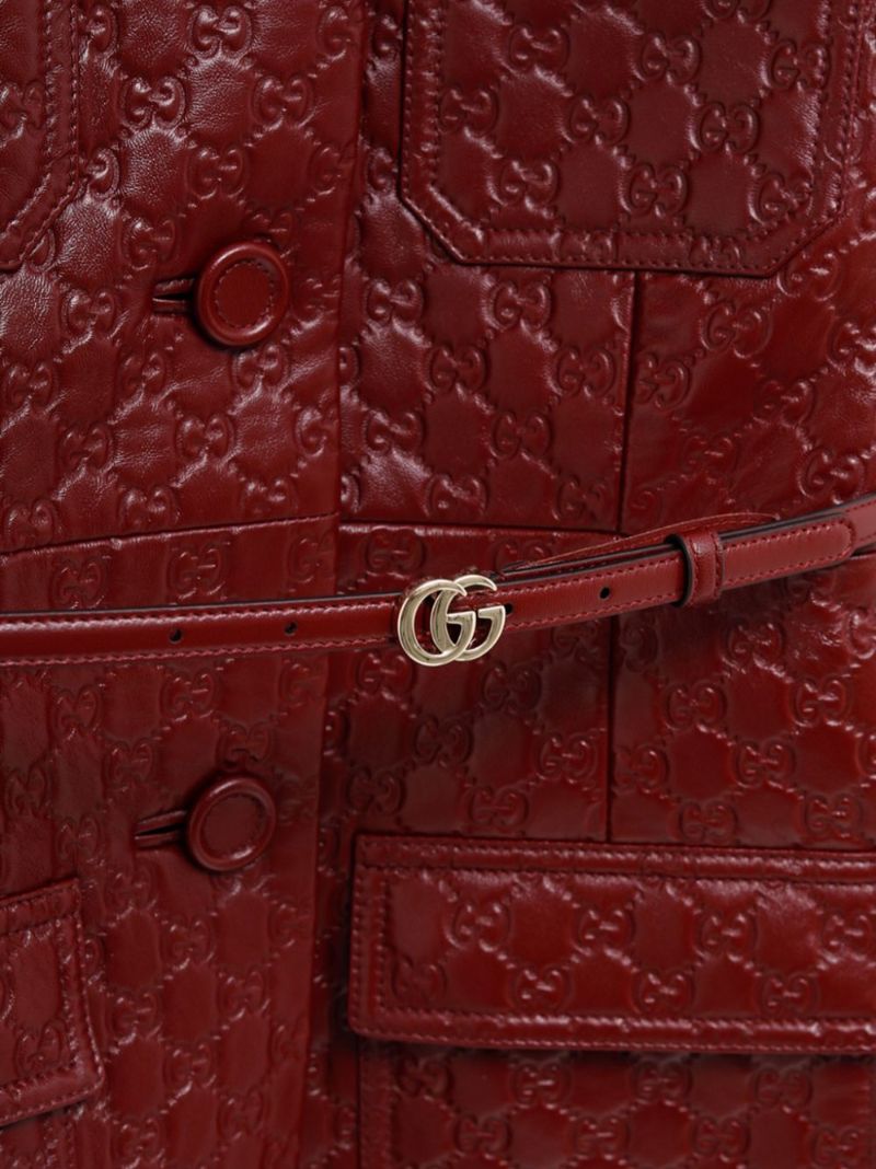 Gg-embossed Leather Jacket