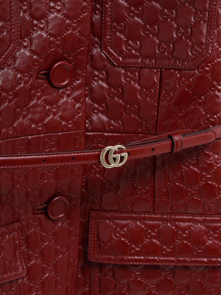 Gg-embossed Leather Jacket