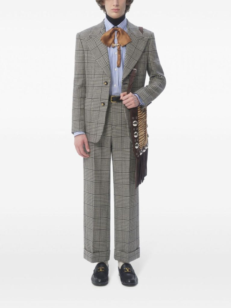 Checked Wool Trousers