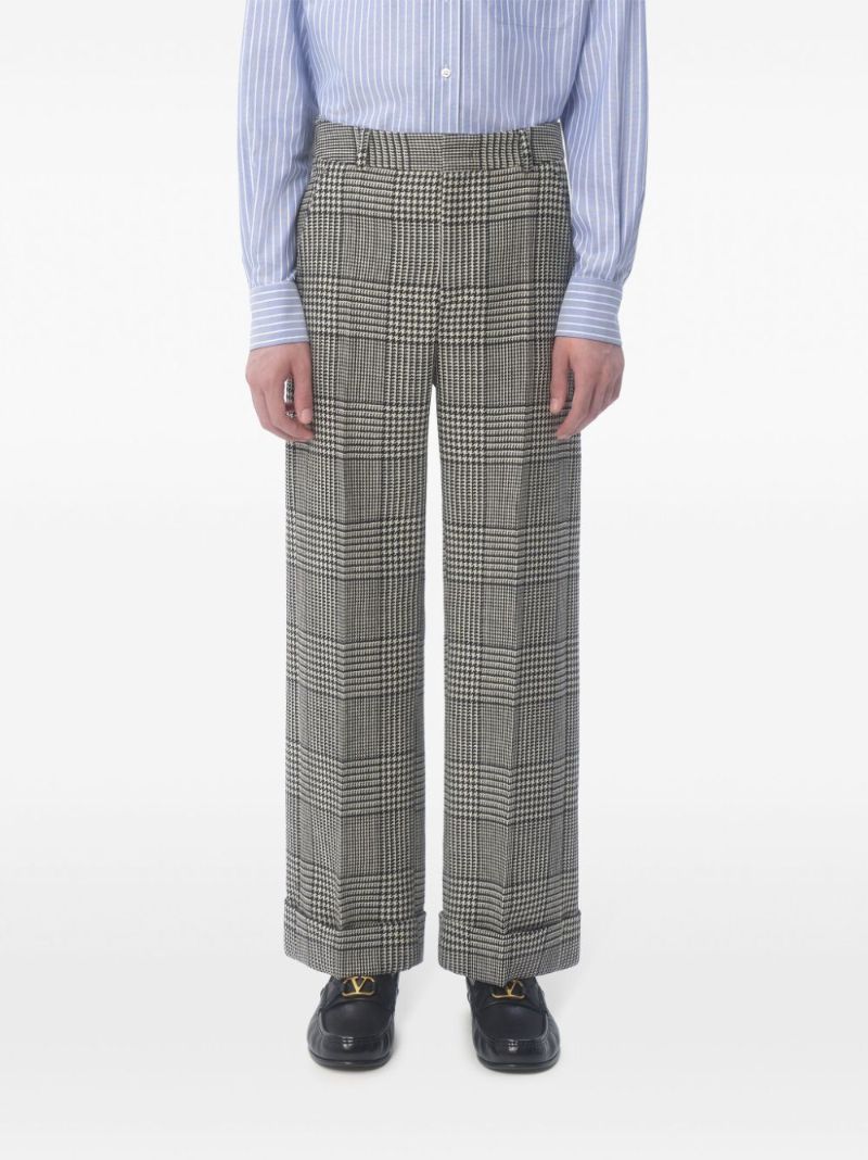 Checked Wool Trousers