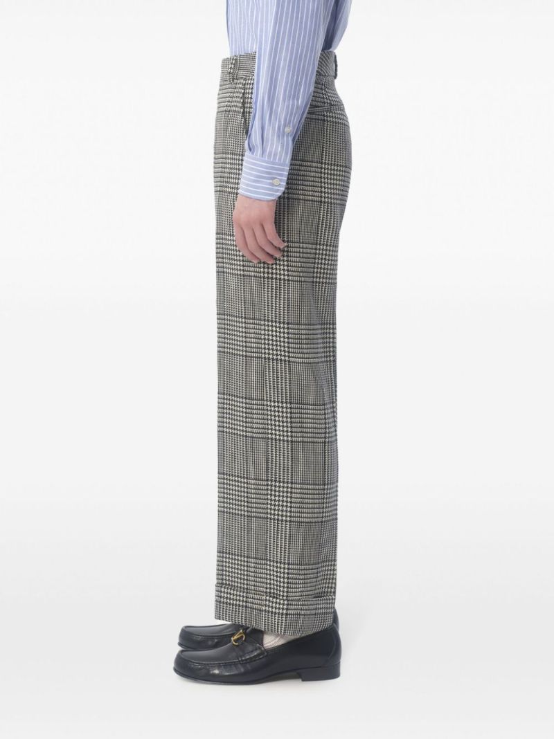 Checked Wool Trousers