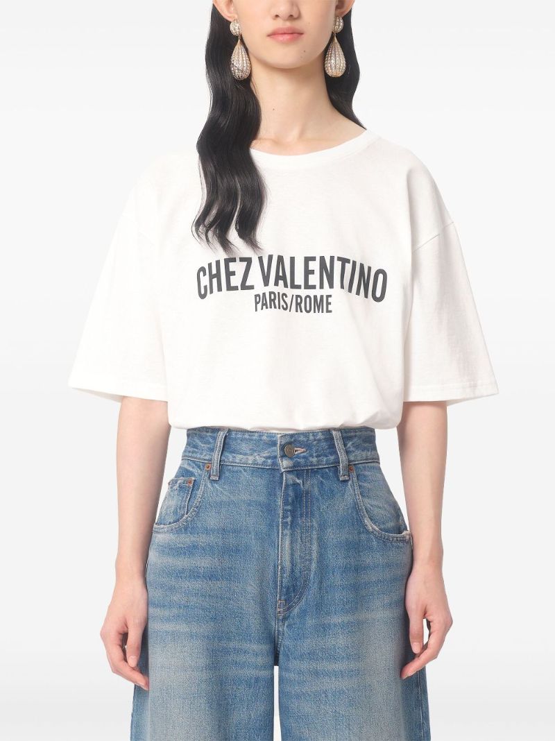 Chez Valentino-print T-shirt