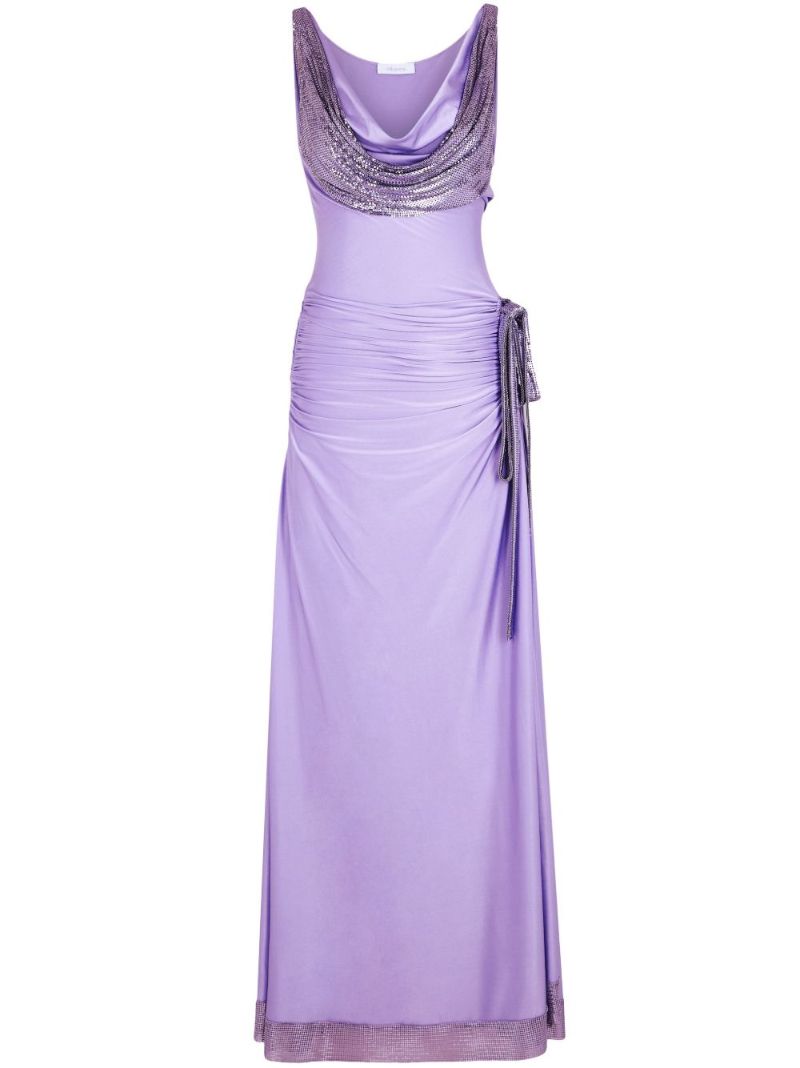 Mesh-embellished Maxi Dress