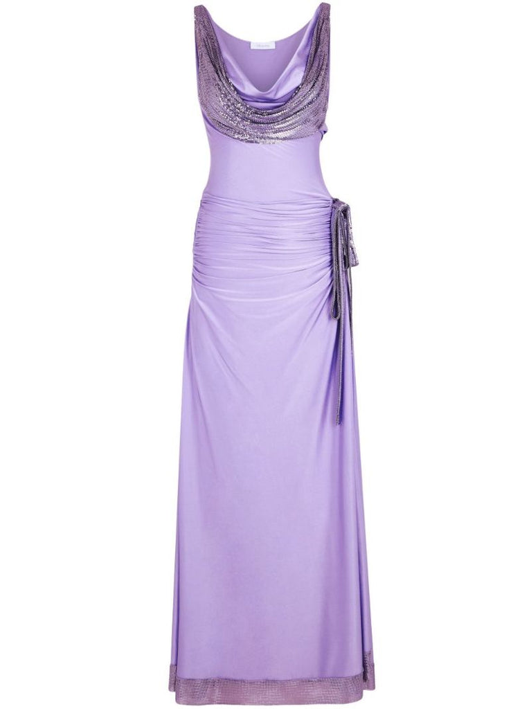 Mesh-embellished Maxi Dress
