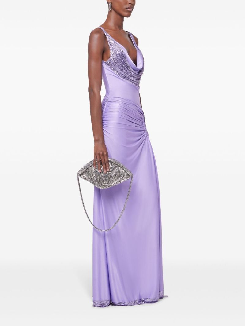 Mesh-embellished Maxi Dress