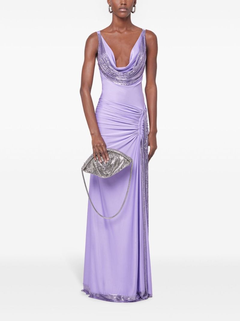 Mesh-embellished Maxi Dress