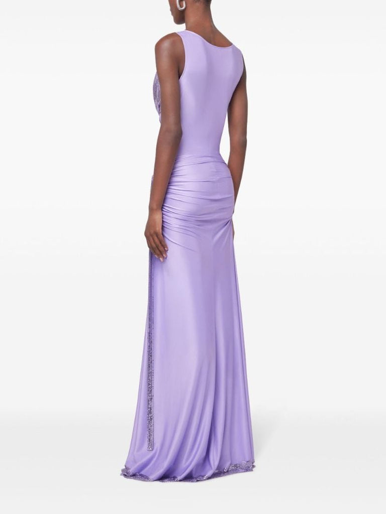 Mesh-embellished Maxi Dress