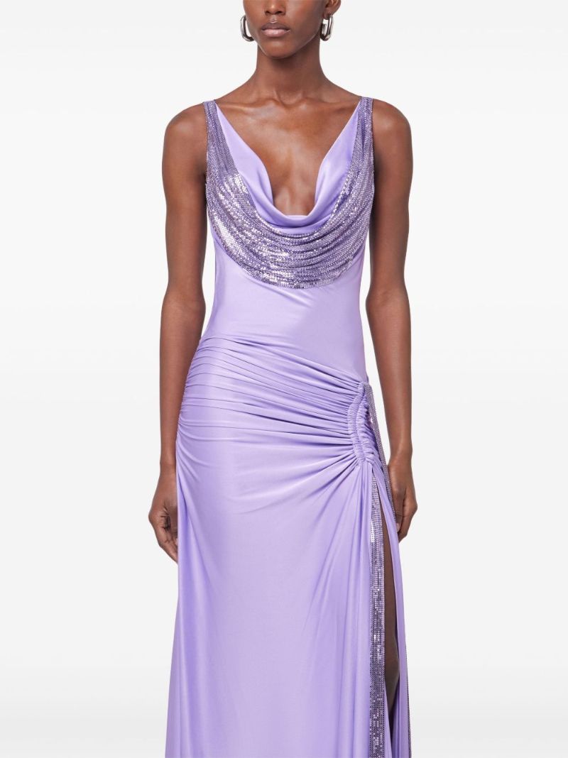 Mesh-embellished Maxi Dress