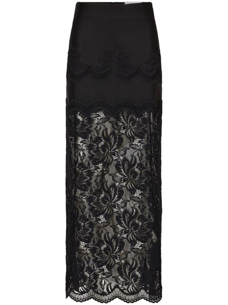 Black Long Lace Skirt