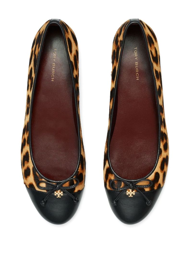 Brown Cap-toe Ballet Pumps