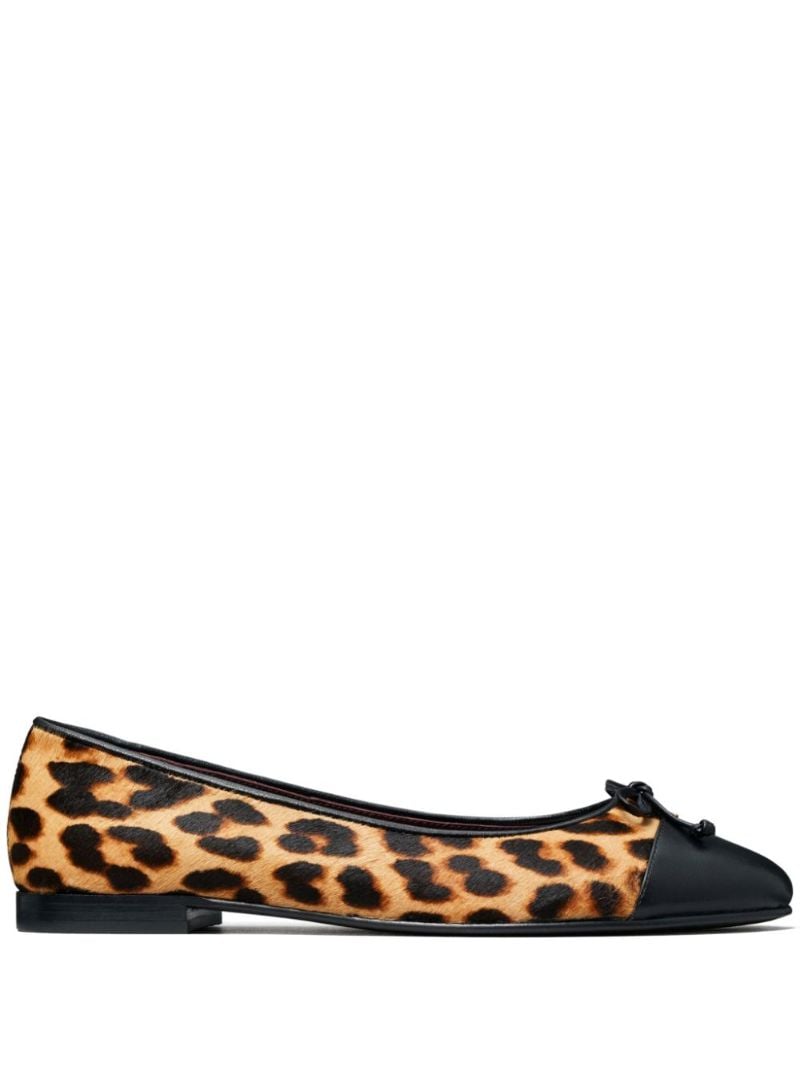Brown Cap-toe Ballet Pumps