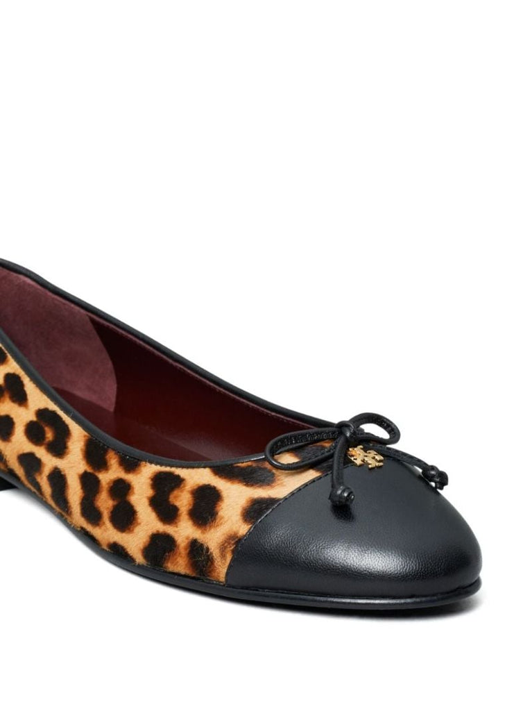 Brown Cap-toe Ballet Pumps