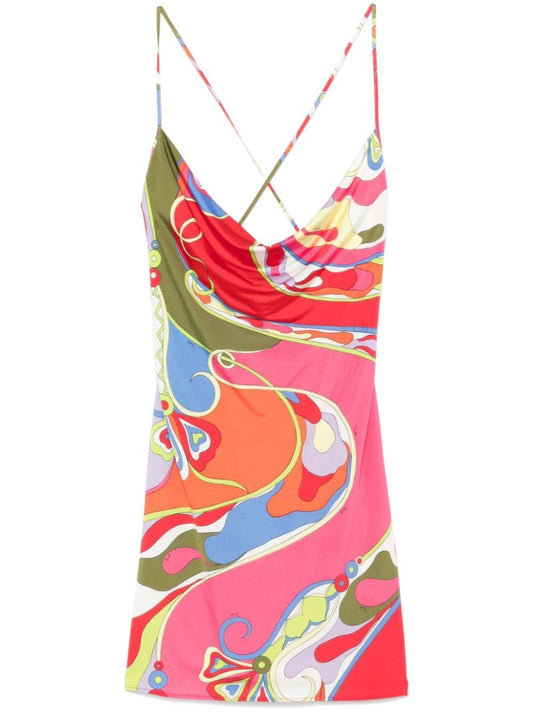 Orchidee-print Mini Dress