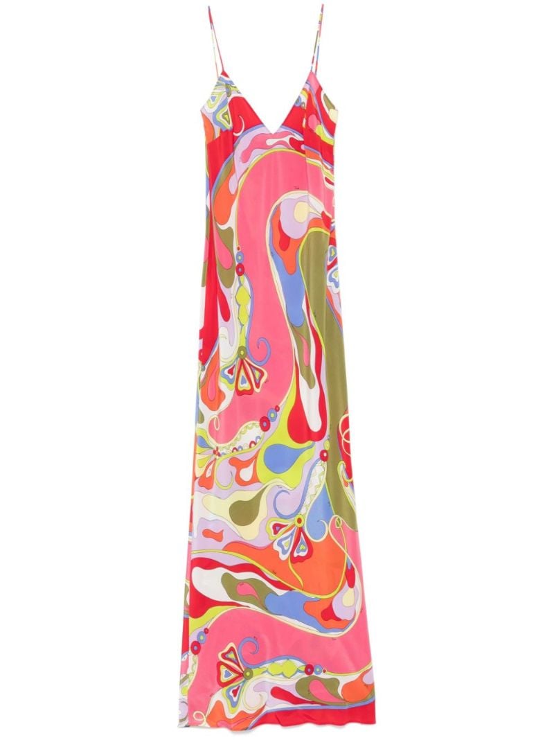 Orchidee-print Maxi Dress