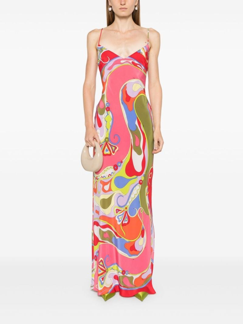 Orchidee-print Maxi Dress