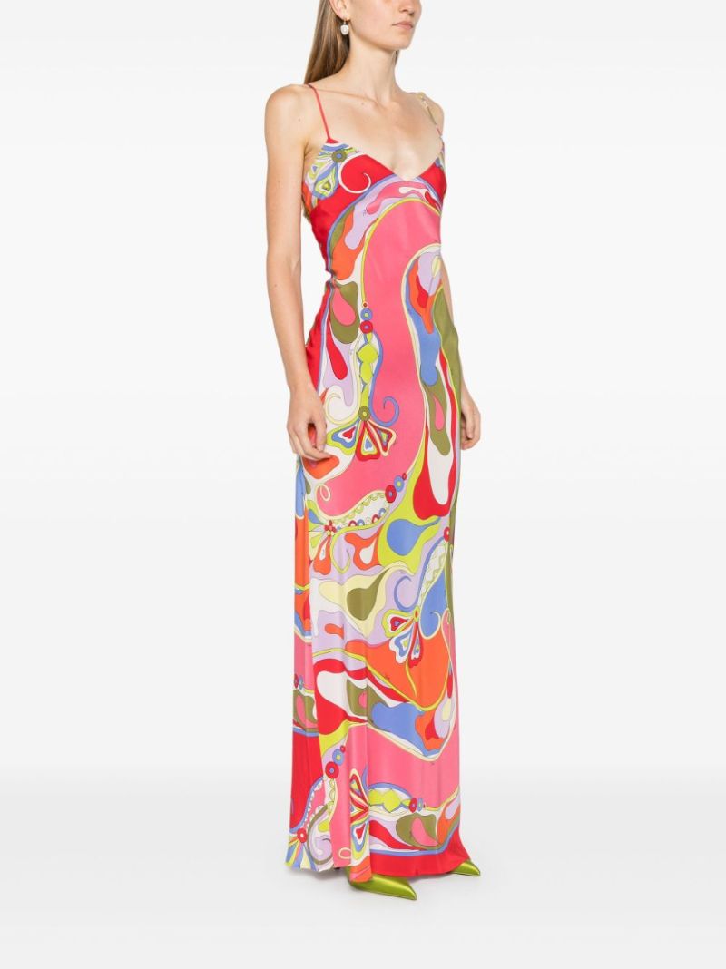 Orchidee-print Maxi Dress