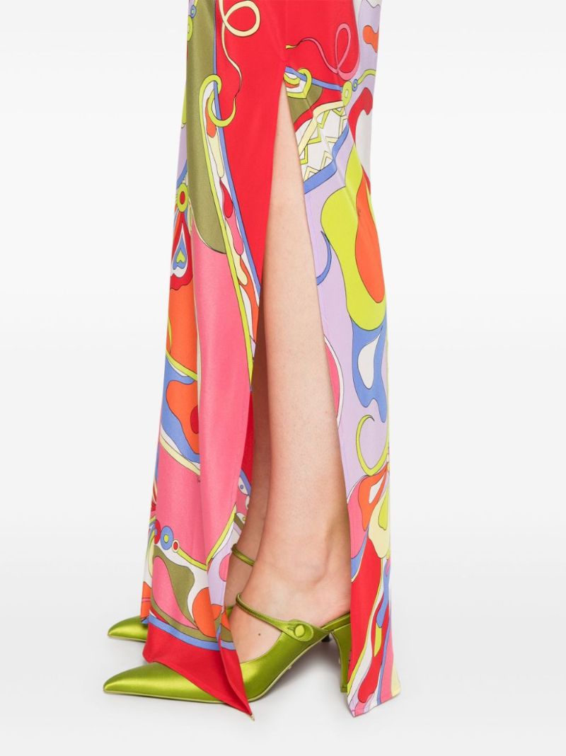 Orchidee-print Maxi Dress