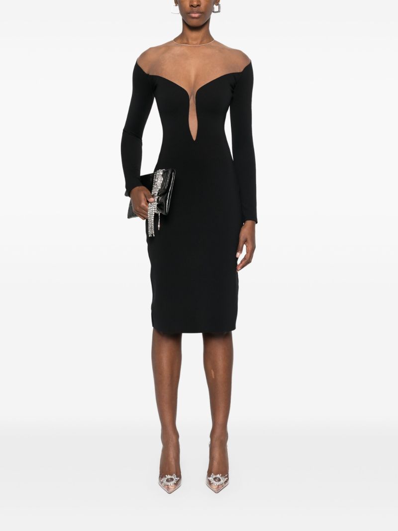 Black Sheer-panelled Dress