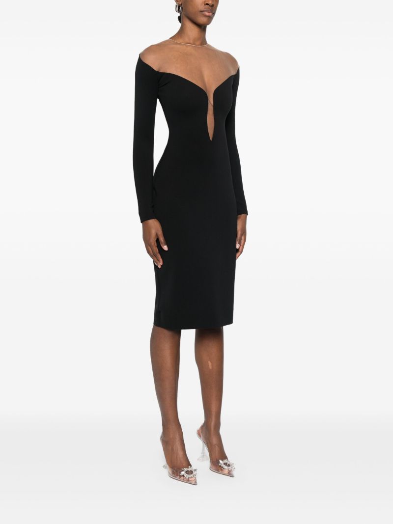 Black Sheer-panelled Dress