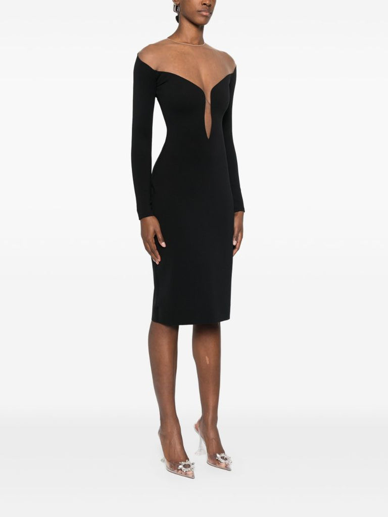 Black Sheer-panelled Dress