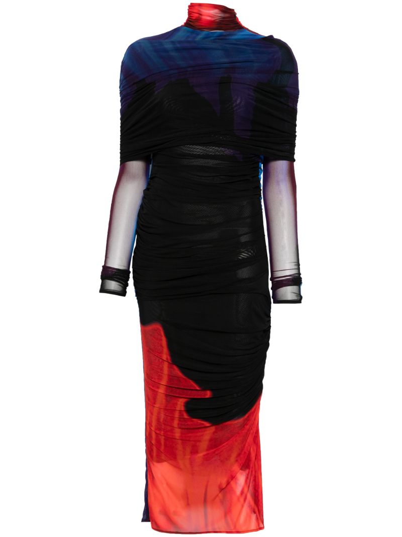 Blue Ruched Dress