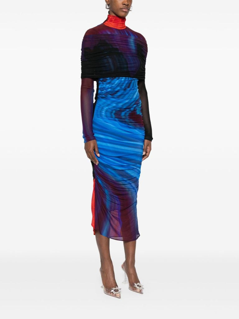 Blue Ruched Dress