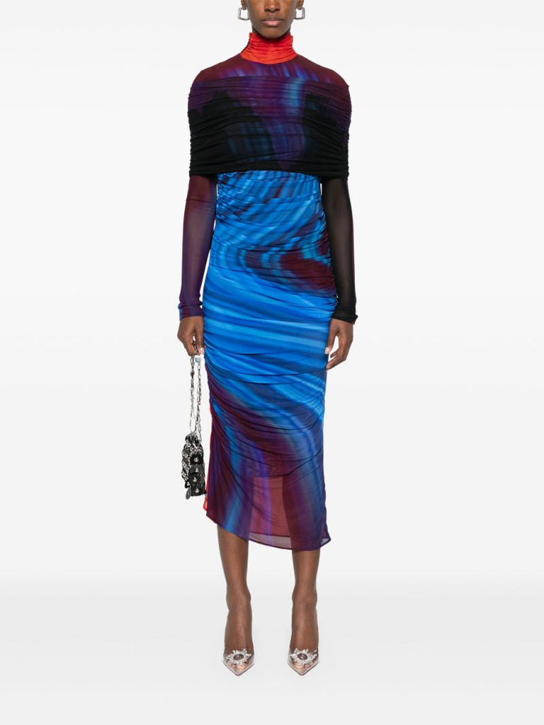 Blue Ruched Dress