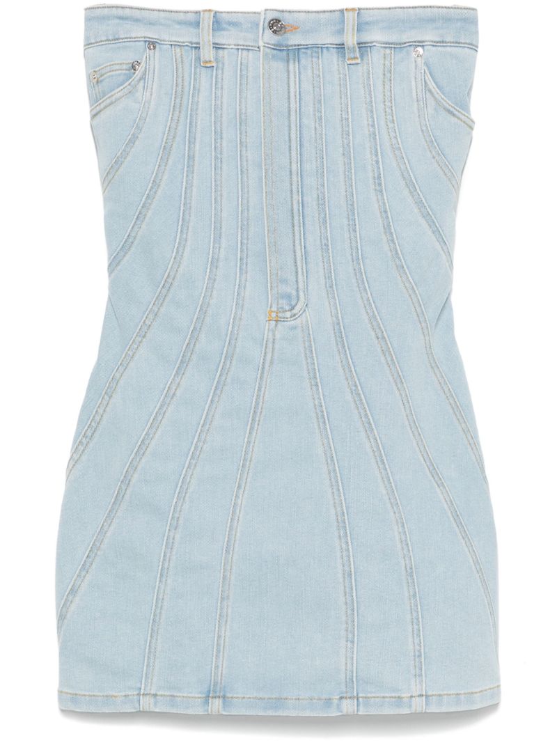 Blue Spiral Denim Dress