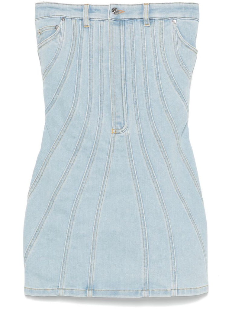 Blue Spiral Denim Dress