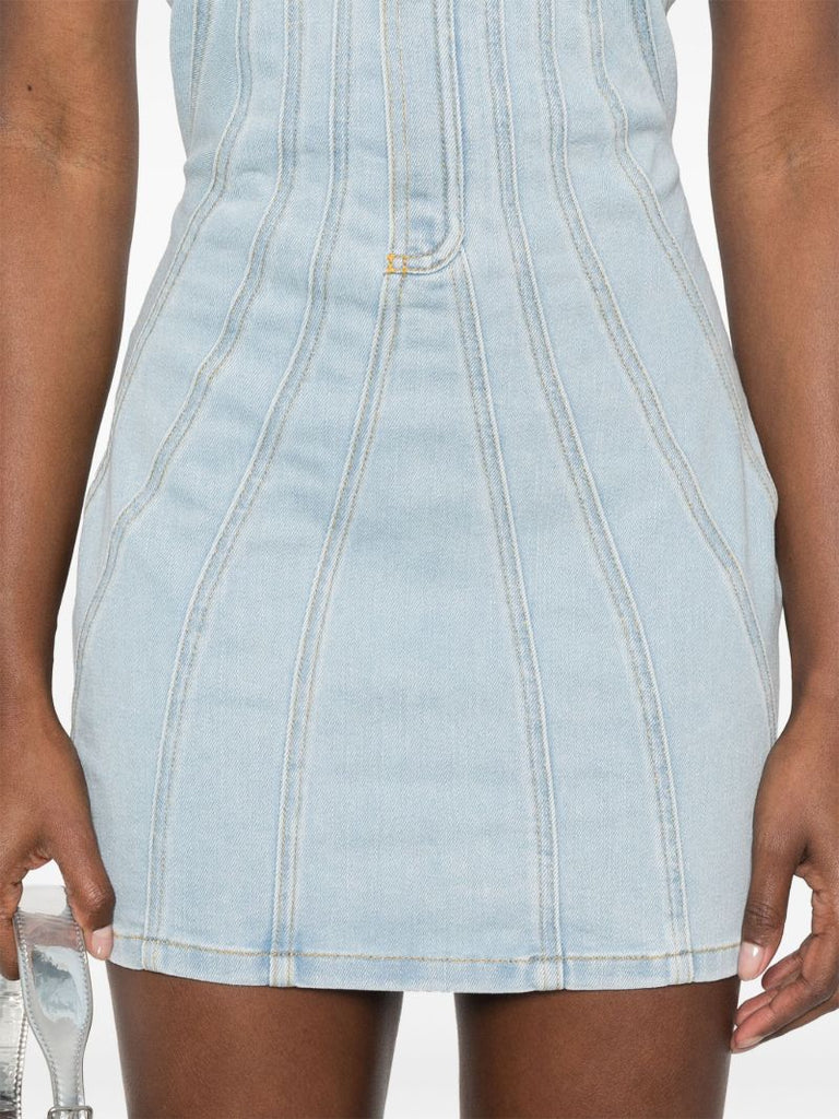 Blue Spiral Denim Dress