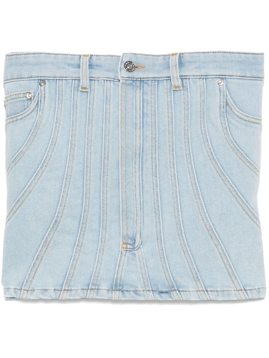 Blue Denim Bustier Top