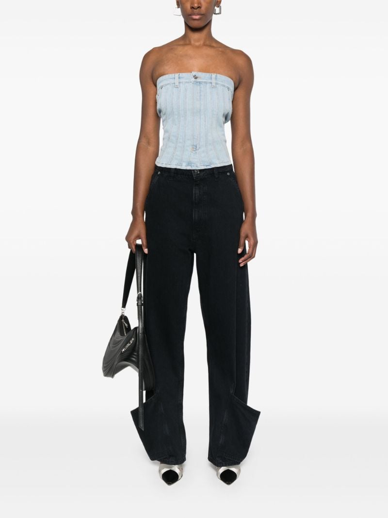 Blue Denim Bustier Top