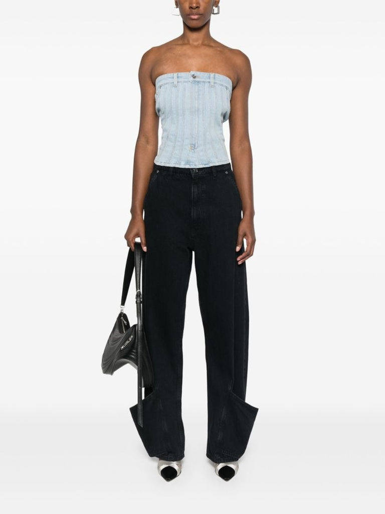 Blue Denim Bustier Top