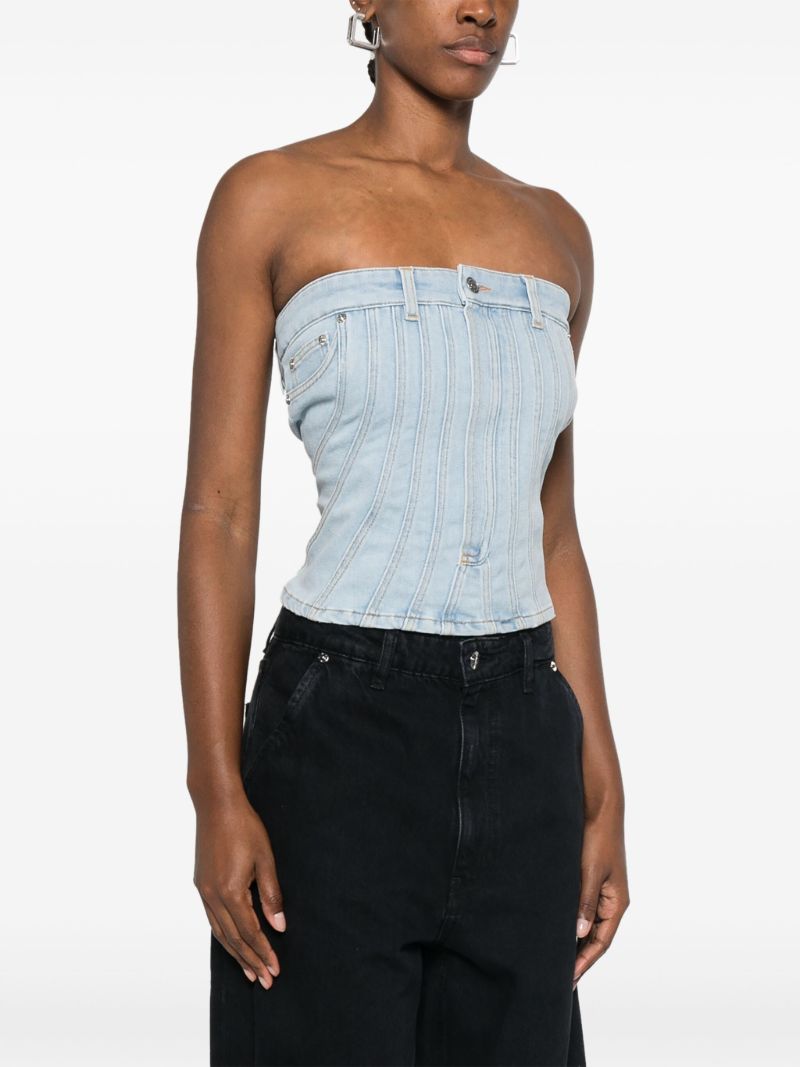 Blue Denim Bustier Top