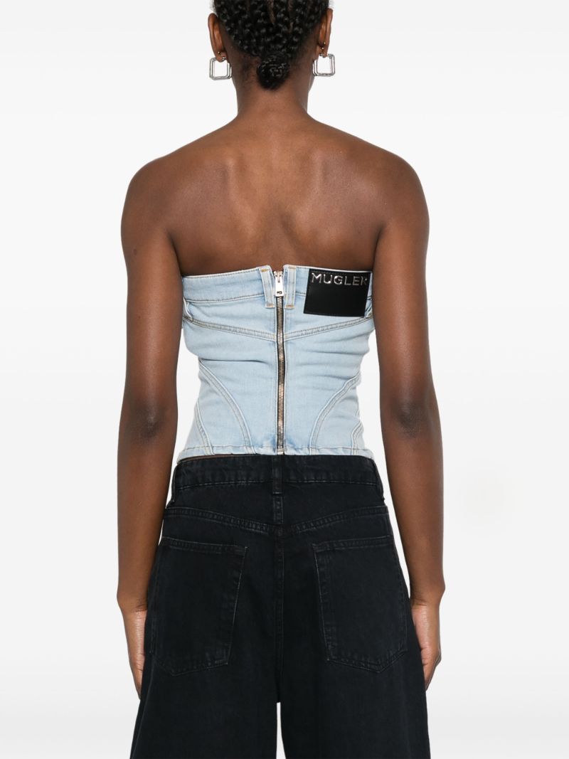 Blue Denim Bustier Top