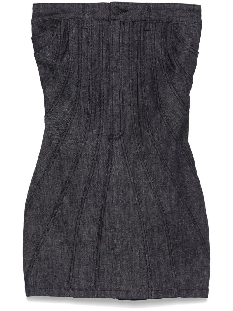Black Spiral Denim Dress