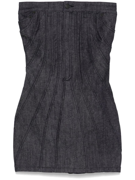 Black Spiral Denim Dress