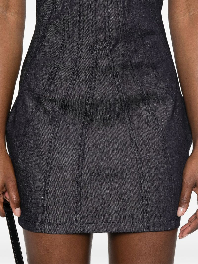 Black Spiral Denim Dress