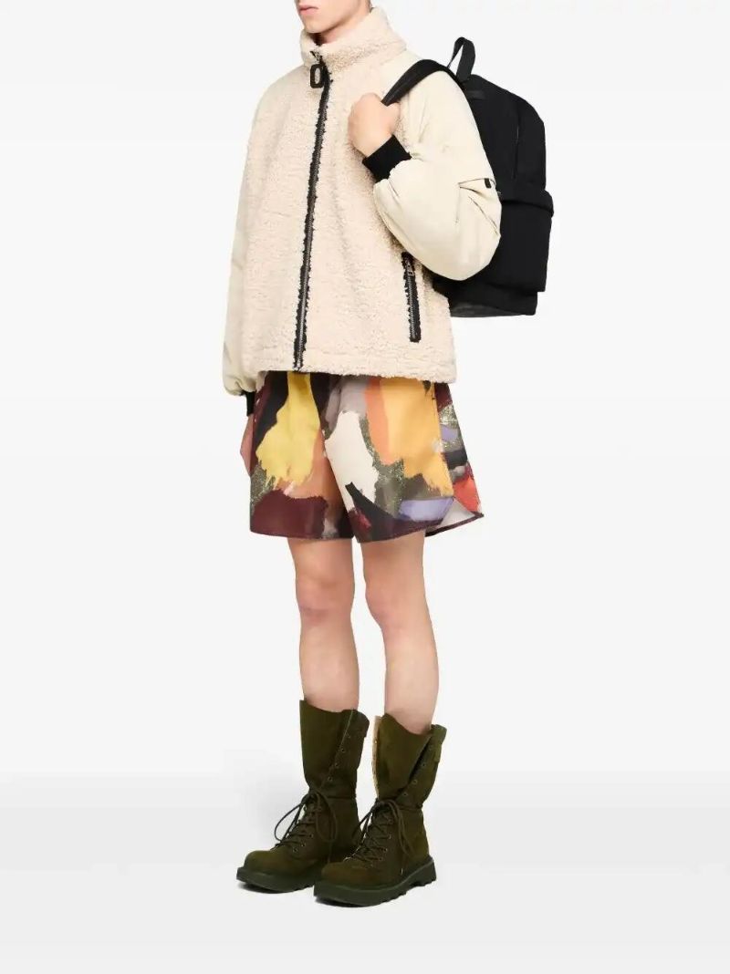 Neutrals Panelled Fleece Jacket